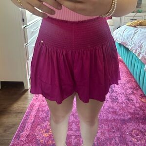 NATURAL LIFE Pink Smocked Skater Mini Skirt
